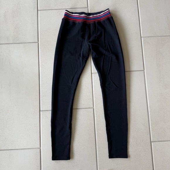 Sundry Navy Leggings with Striped Waistband - Picture 2 of 4